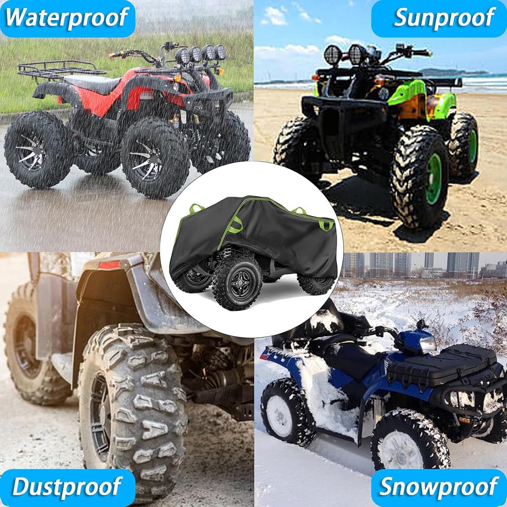 Housse Quad pour Kymco MXU 700 DX 2005-2021 2022 2023 2024 2025 2026+, Bache Moto Exterieur Étanche, Oxford ATV Bâche Protection Pluie et Neige Quad Accessoires,A/Green