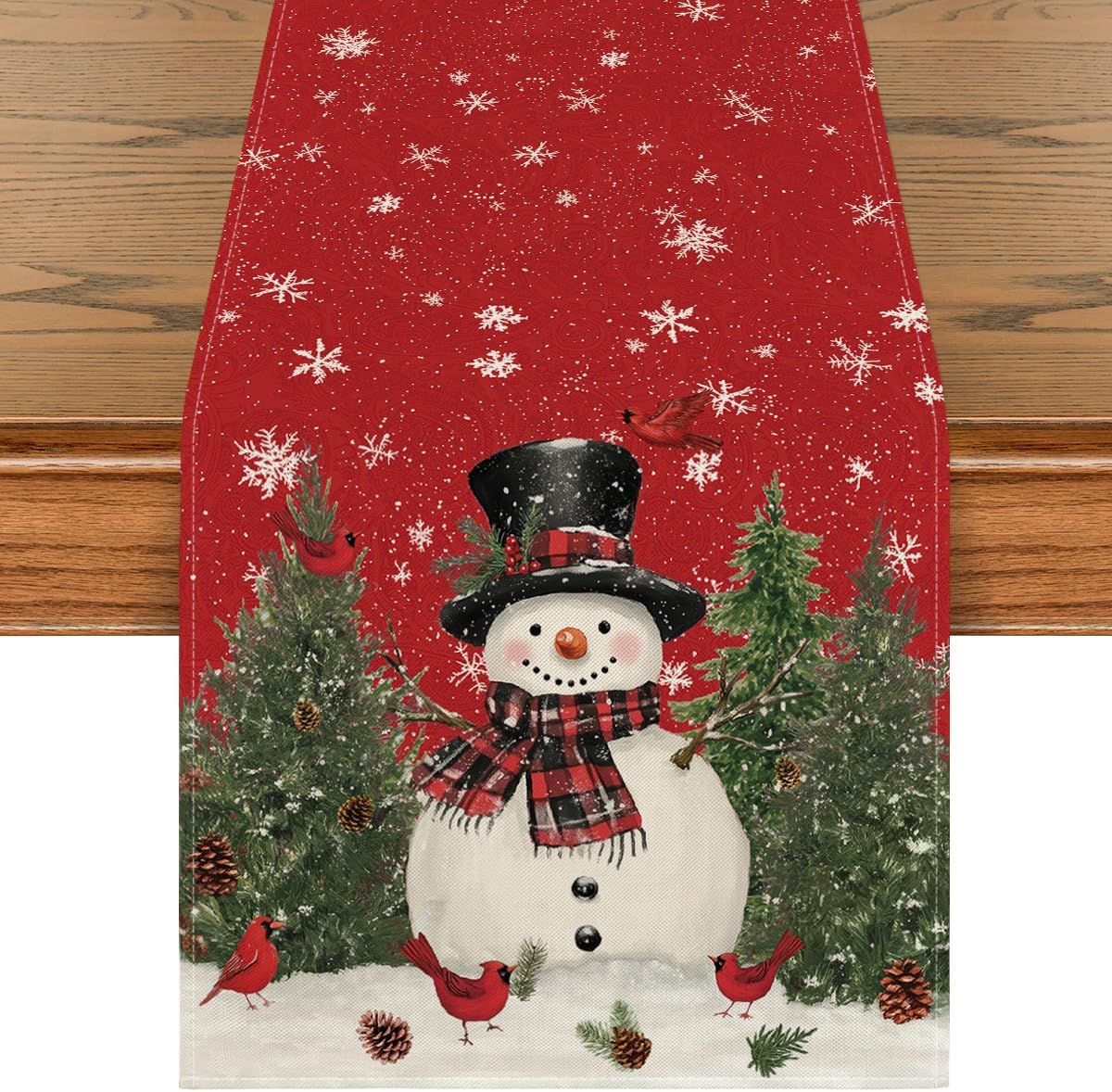 Artoid Mode Snowman Christmas Birds Trees Table Runner, Seasonal Winter Xmas Holiday Kitchen Dining Table Decoration for Indoor Outdoor Home Party Decor 13 x 72 Inch Artoid Mode Snowman Christmas Birds Trees Table Runner, Seasonal Winter Xmas Holiday Kitchen Dining Table Decoration for Indoor Outdoor Home Party Decor 13 x 72 Inch