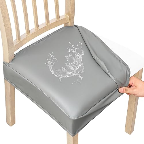 Waterproof Pu Leather Seat Covers for Dining Room Chairs Set