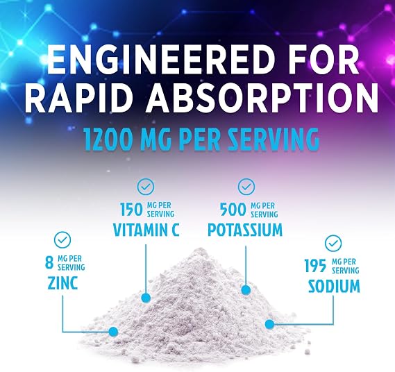 Hydration Electrolyte Powder - Advanced Hydration Formula Daily Liquid Replenisher Drink Mix - Electrolytes Multiplier with Minerals, Potassium & Real Salt - Vegan - Tasty Fruit Flavor - 60 Servings