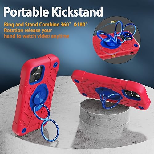 Miniatura 6 de KCJ Funda compatible con iPhone 13 y iPhone 14 con 2 protectores de pantalla, protección contra caídas de grado militar, funda protectora a prueba