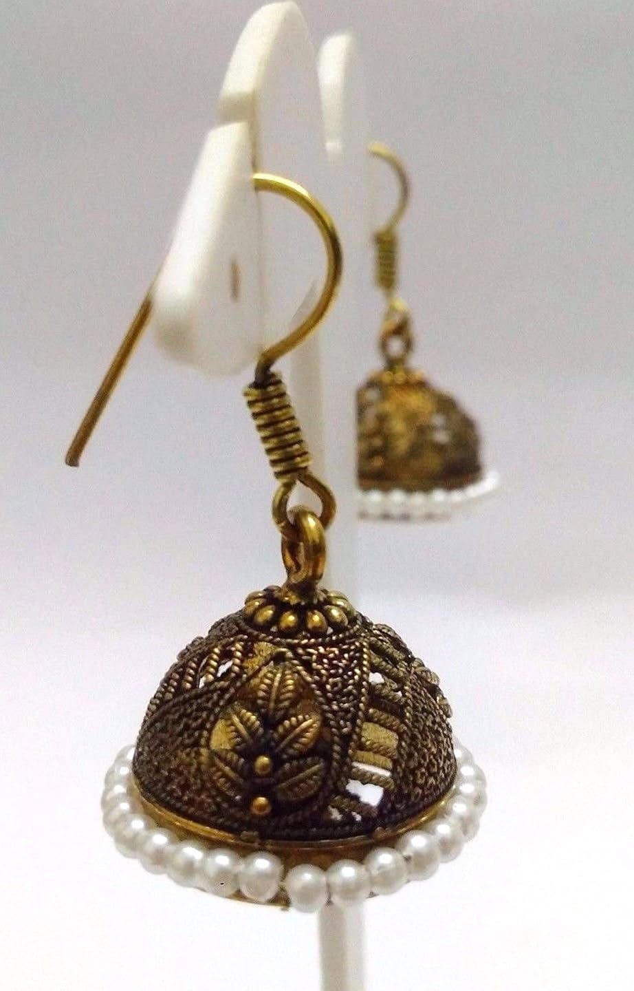 Miniatura 3 de DESI HAWKER Meenakari Minakari esmalte pintura oro hecho a mano pendiente Bali Jhumki Jhumka joyería india gota cuelga lámpara NI-245