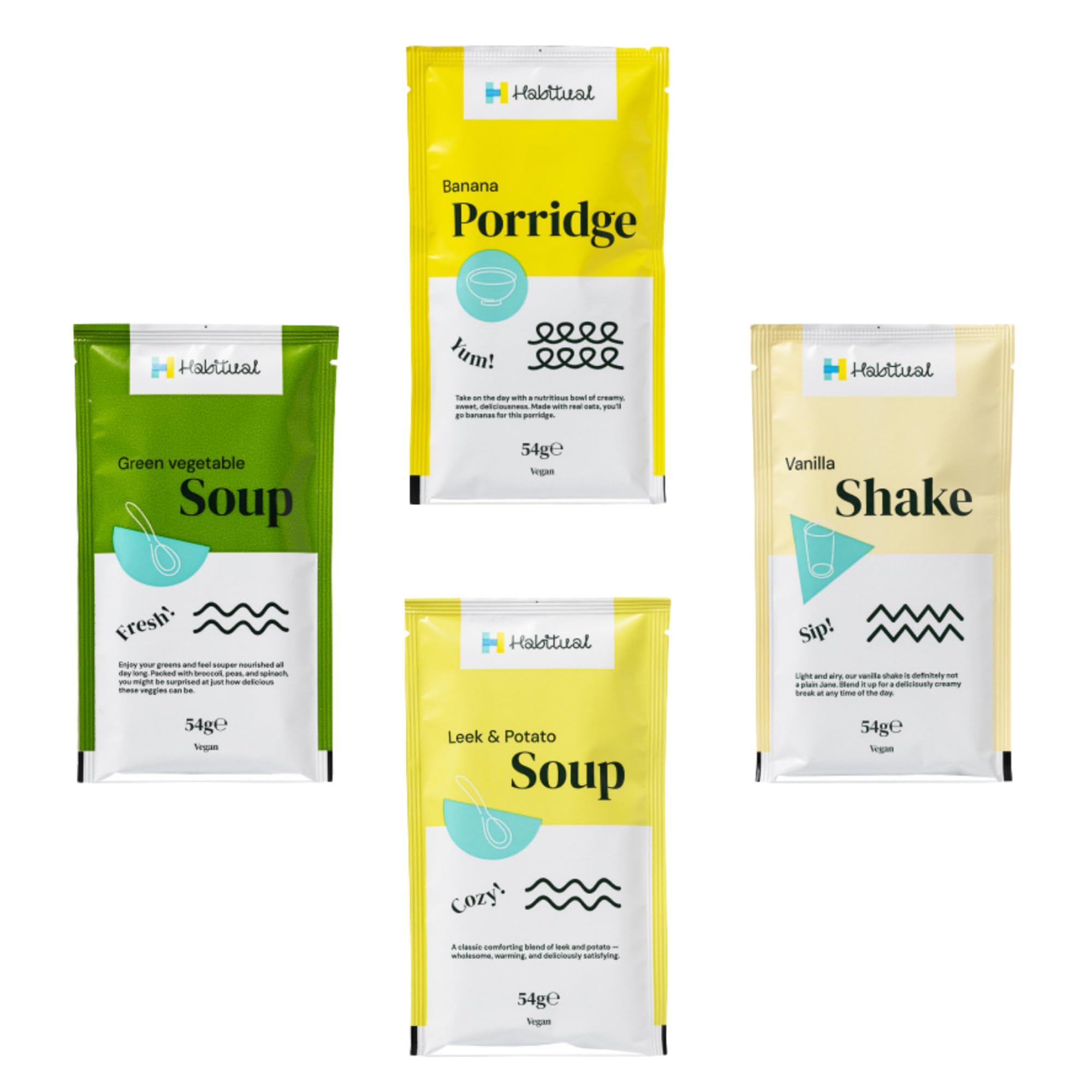 4 Pack Meal Replacement Shake, Soup & Porridge Taster Box | NHS Provider | Helps Weight Loss & Diabetes Remission | Weight Loss Shake, Soups & Porridge Starter kit (Taster Box, Vegan)
