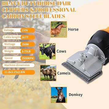 Horse Clippers, Professional Electric Clippers Horse Grooming Kits