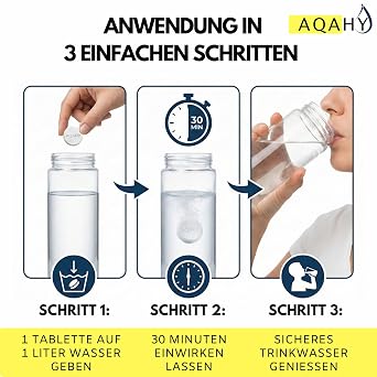 Water Purification Tablets - Drinking Water Treatment Active Water Treatment Tablets for Hiking Camping Emergency Equipment Water Purification Tablets Drinking Water
