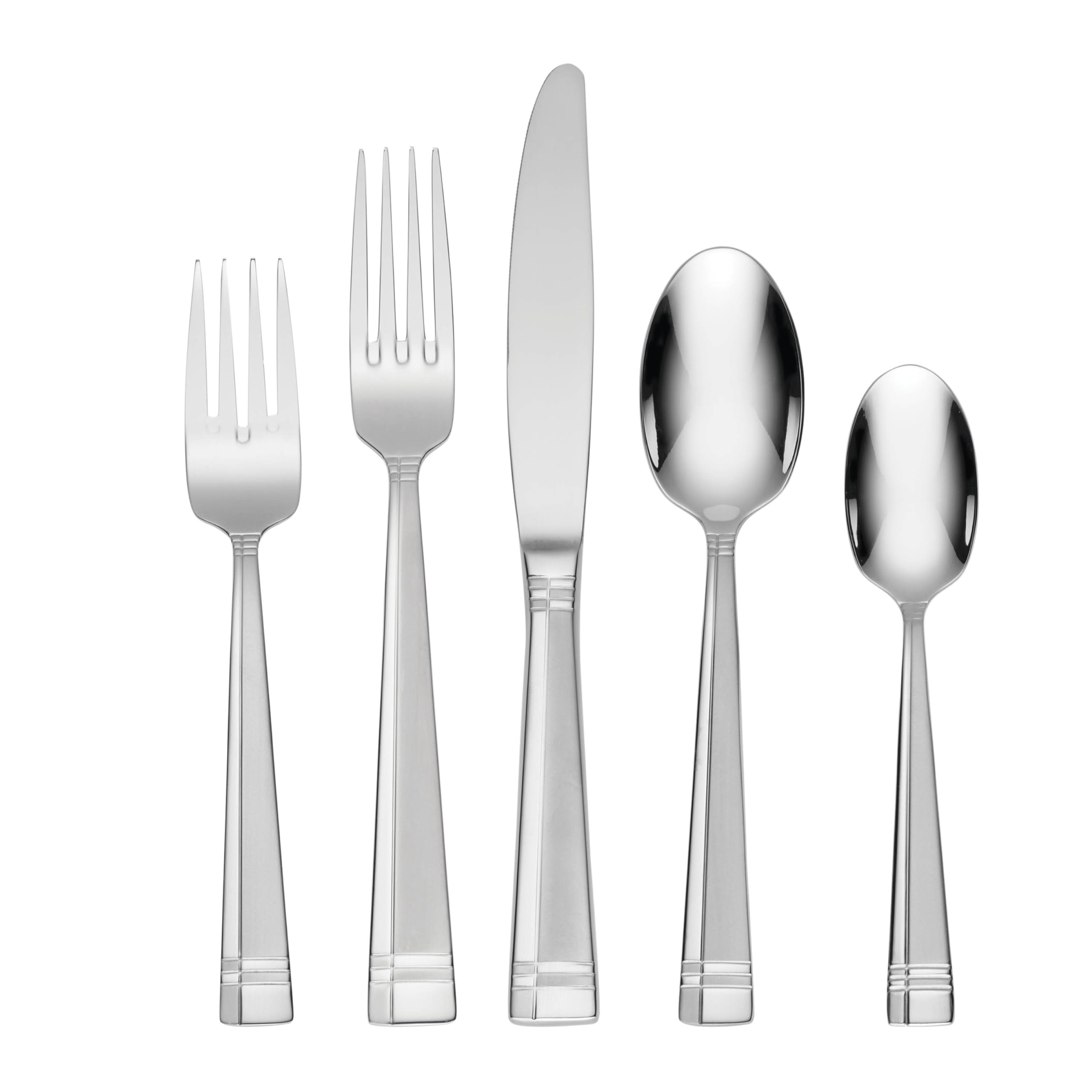 Oneida T078045AL20 Amsterdam 45 Piece Everyday Flatware Set, Service For 8