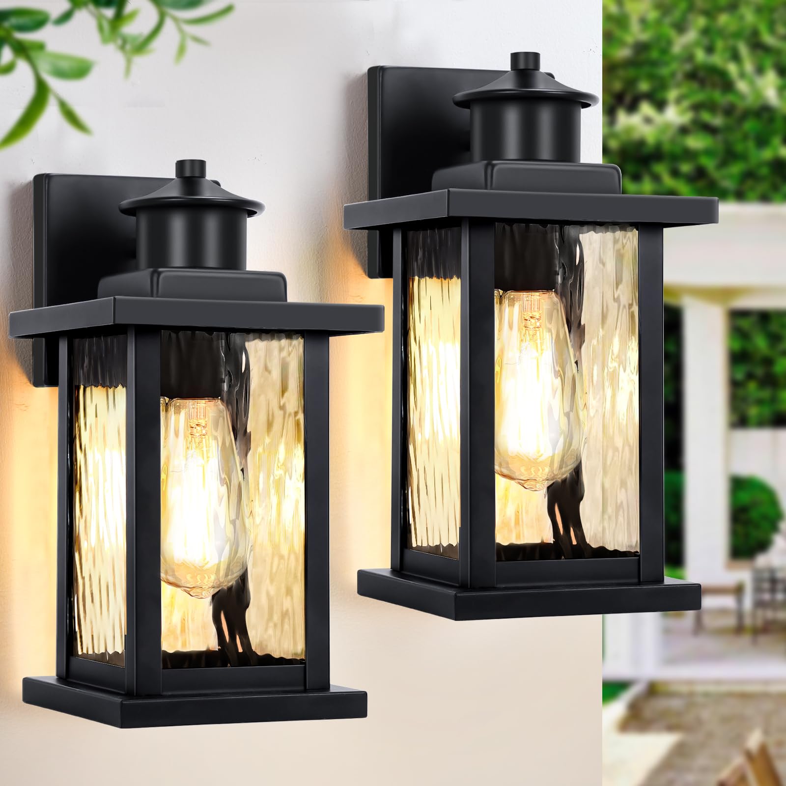 Porch Lights Outdoor Sunpez 2 Pack Outdoor Wall Lanterns Sconce Black Exterior  Light Fixtures For Porch, Patio, Garage, E26, Bulbs Not Included  YM-C18P-9406 - The Home Depot Outside Lights For House, image size:1600x1600