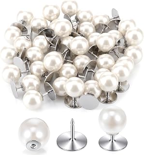 40 Sets Pearl Button, 10mm No Sew Pearl Brooch Pins, Reusable Pearls Push Pins for Shirts, Blouses, Dresses, Shawls, Suspenders, Jackets, DIY Crafts, Fashion Accessories