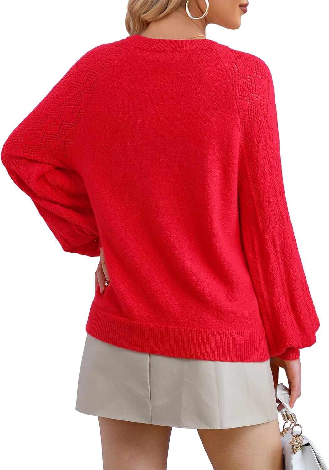 Messic Womens Pullover Sweaters 2025 Casual Long Sleeve V Neck Loose Knit Tops - Image 4
