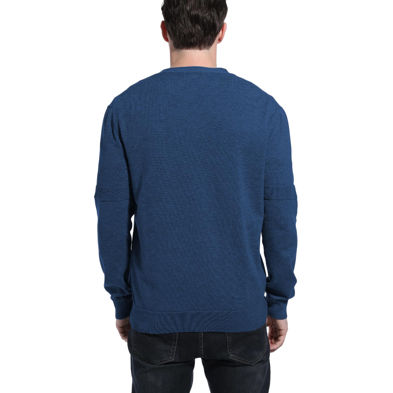 Suéter de Punto para Hombre Cuello V Chaqueta Casual Cierre de Botones Bolsillos Primavera Otoño