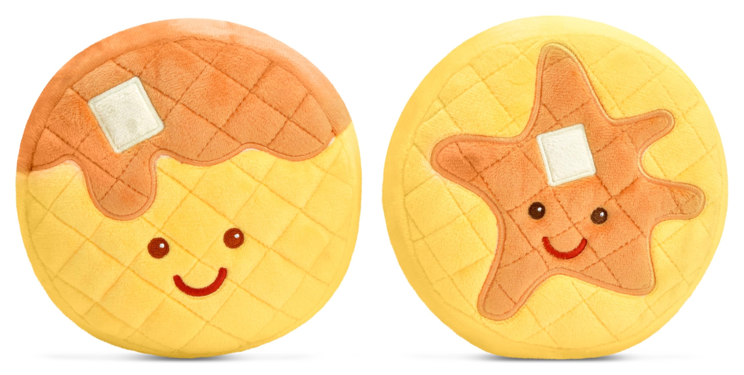 iscream Eggo Waffles Package 14" x 7" Pillow Set including 2 Plushie Waffle Mini Pillows, 14"Hx7"W - Image 4