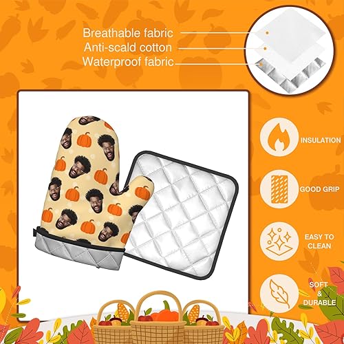 Miniatura 9 de Manoplas de horno personalizadas para Navidad, juego de guantes de horno personalizados y soportes para ollas con foto, divertidos regalos para