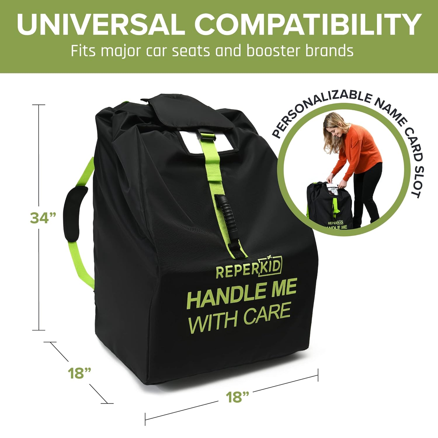 reperkid Car Seat Travel Bag with Stroller Bag for Air Travel Airplane Backpack Gate Check Bag Cover for Flight Check In