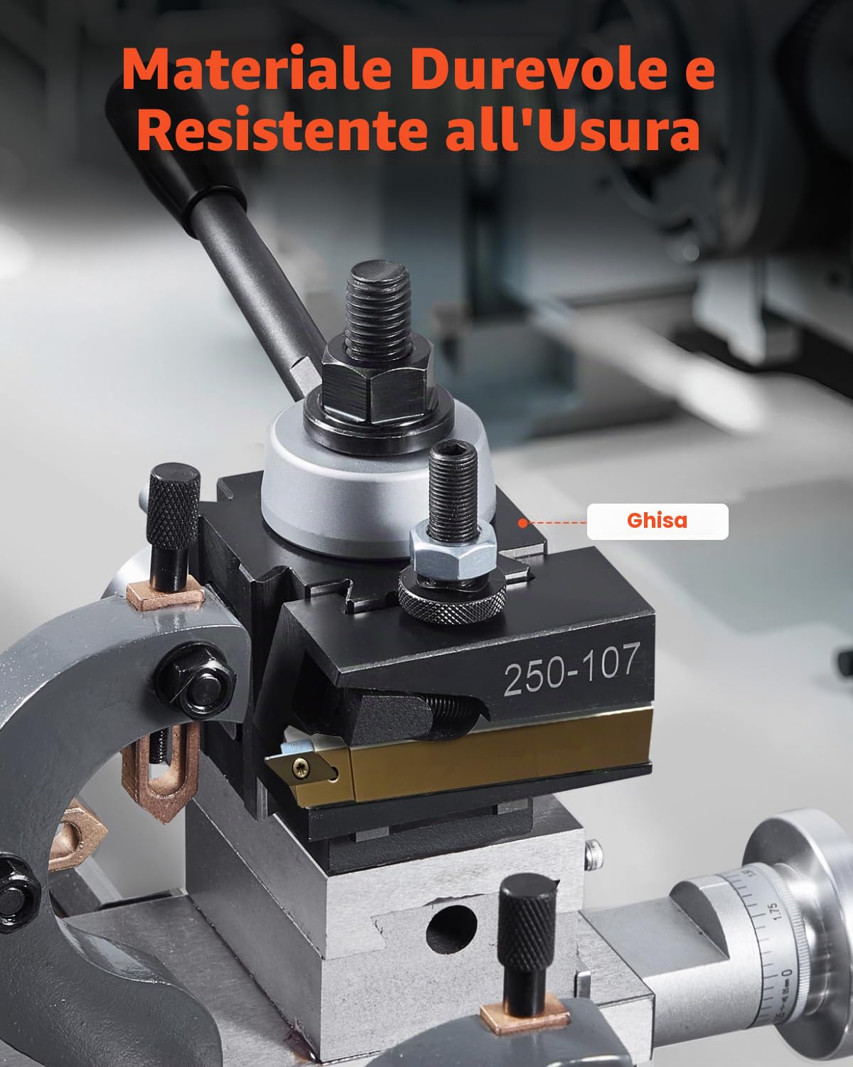 VEVOR Set di Portautensili a Cambio in Acciaio Resistente, 6 Pezzi, Set di Attrezzi a Cambio Rapido, Portautensili a Cuneo per Tornitura, per Torni per Metallo, Oscillazione 152,4-305 mm