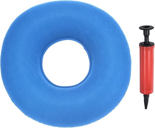 PATIKIL Cojín de asiento inflable, cojín de dona portátil para asiento de apoyo lumbar, almohada para sillas de ruedas, sillas de oficina,