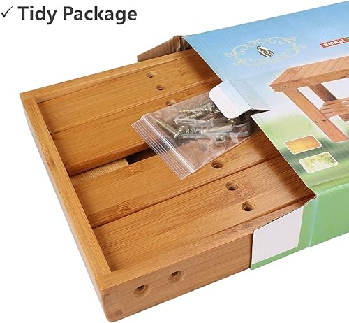 Miniatura 3 de ASelected Taburete de ducha de bambú pequeño de 13 pulgadas banco de ducha de madera impermeable con estante de almacenamiento para espacios