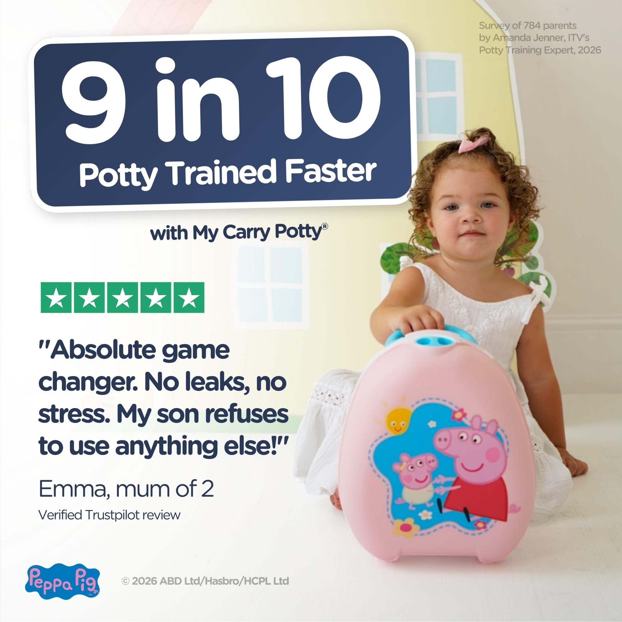 My Carry Potty- Reise-Töpfchen mit Peppa Pig Charakter, preisgekrönter, tragbarer Kleinkind-Toilettensitz für Kinder, die überall hin mitgenommen werden können