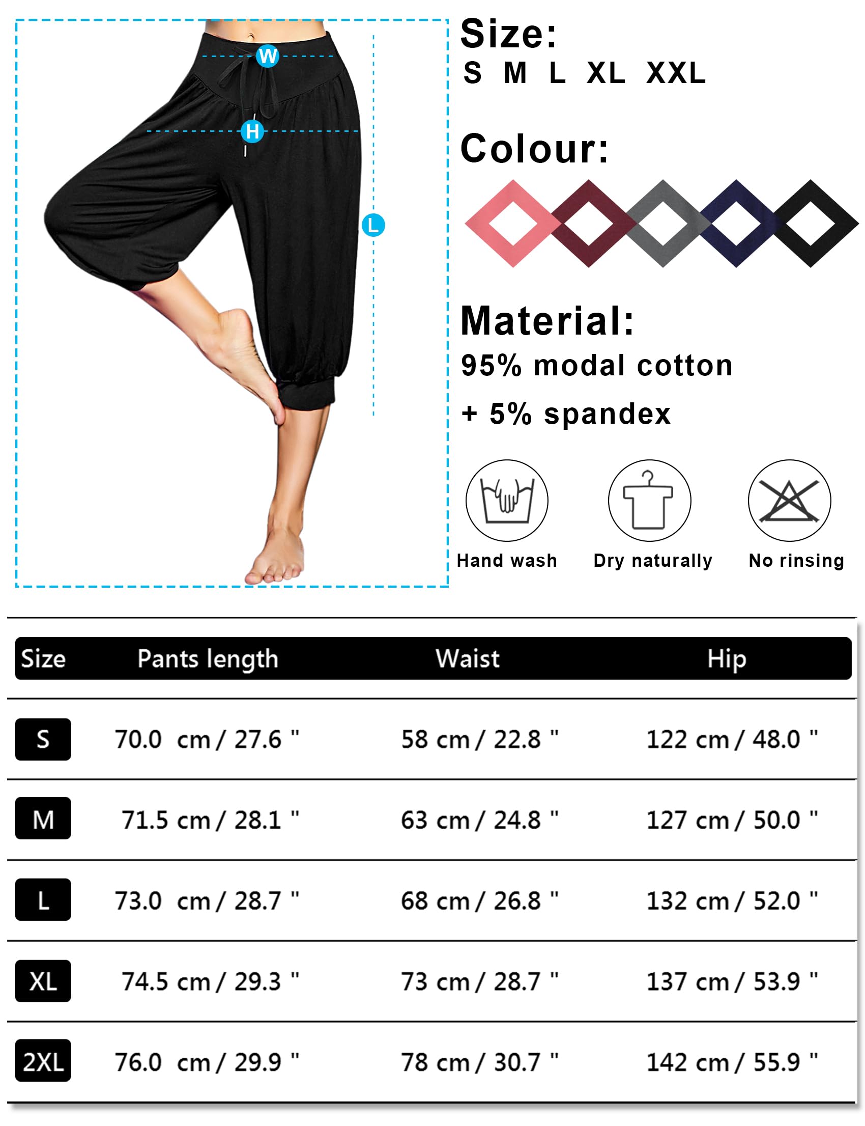 Terecey Pantalon Sarouel Femme Taille Haute Pilate Yoga Fitness Danse