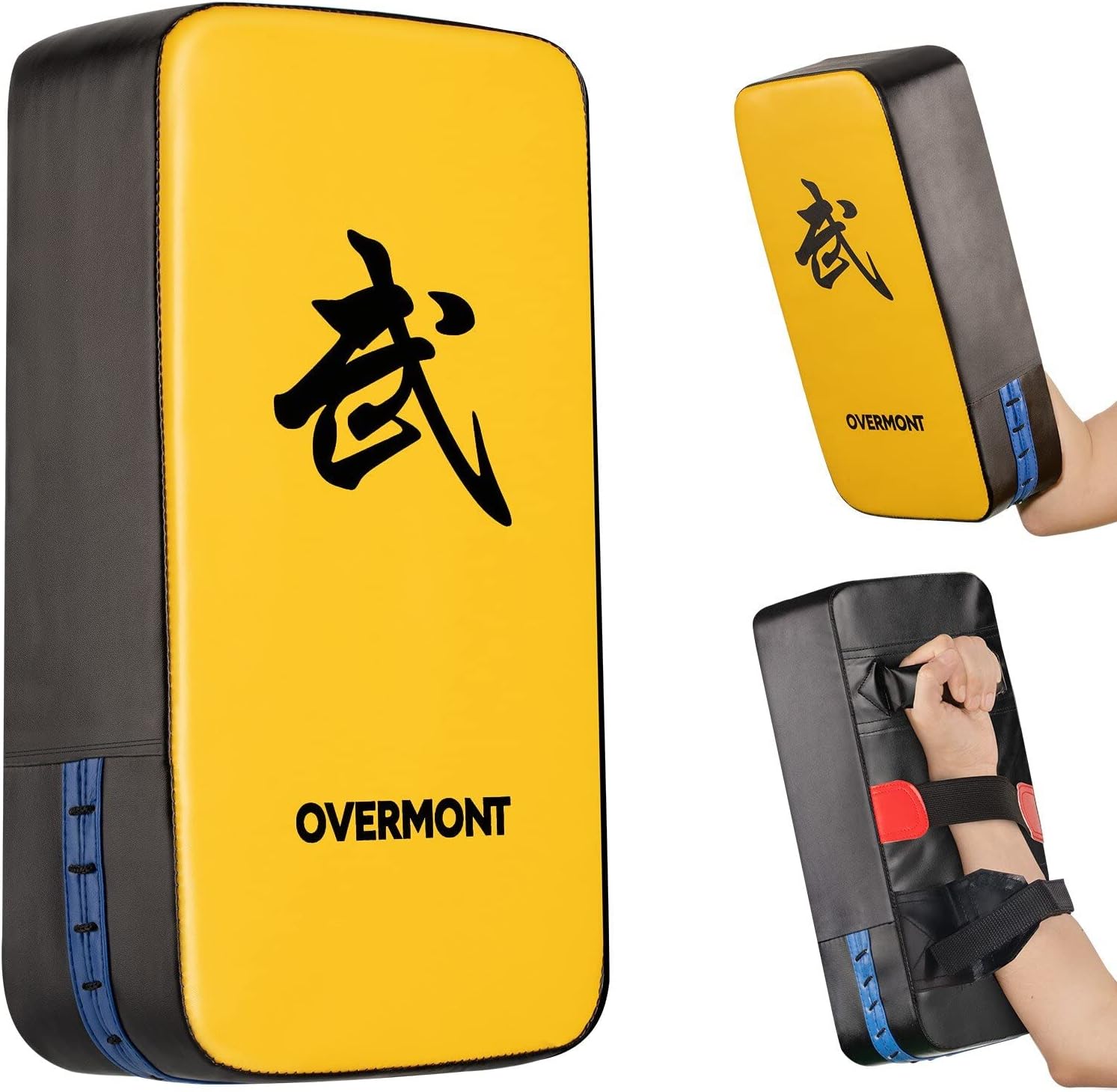 Overmont Taekwondo Kick Pads Boxing Karate Pad PU Leather Muay Thai MMA Martial Art Kickboxing Punch Mitts Punching Bag Kicking Shield Training 1PC