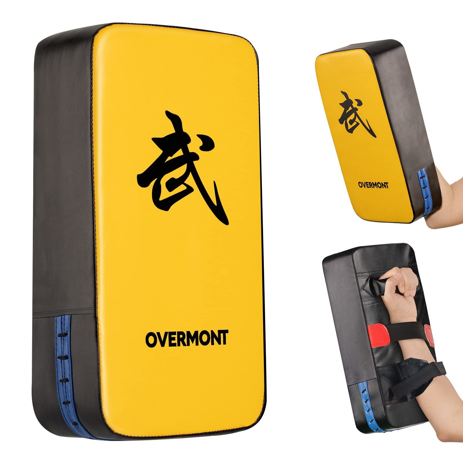 Overmont Taekwondo Kick Pads Boxing Karate Pad PU Leather Muay Thai MMA Martial Art Kickboxing Punch Mitts Punching Bag Kicking Shield Training 1PC