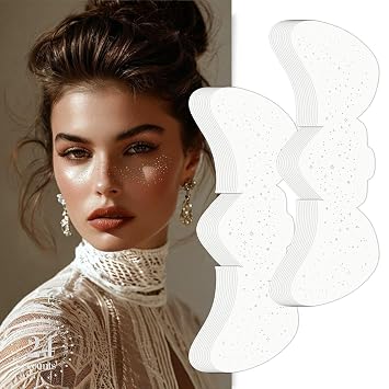 Glitter Freckles Face Tattoo, 24 Count Silver Face Glitter Speckles Makeup Patches, Glow Up Makeup Patches, Cute Glitter Freckles Makeup Accessories for Women