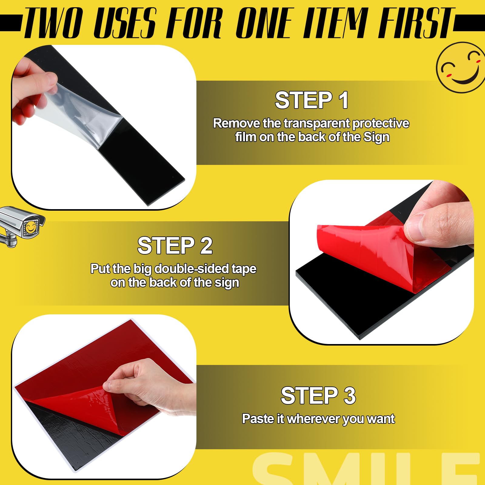 Amazon.com : Tandefio 2 Set 10 x 7 Inch Smile You're on Camera