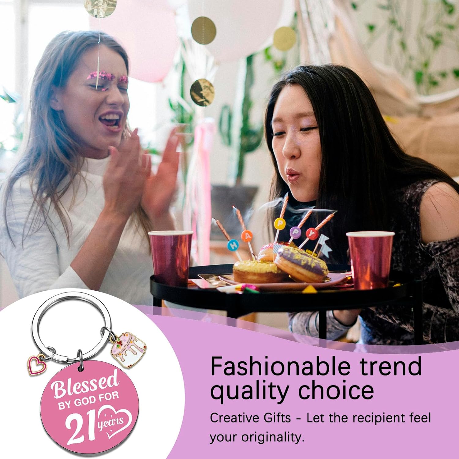 21st Birthday Gifts For Her Happy 21st Birthday Keychain 21 Decorations Ideas For 21 Year Old - Image 7