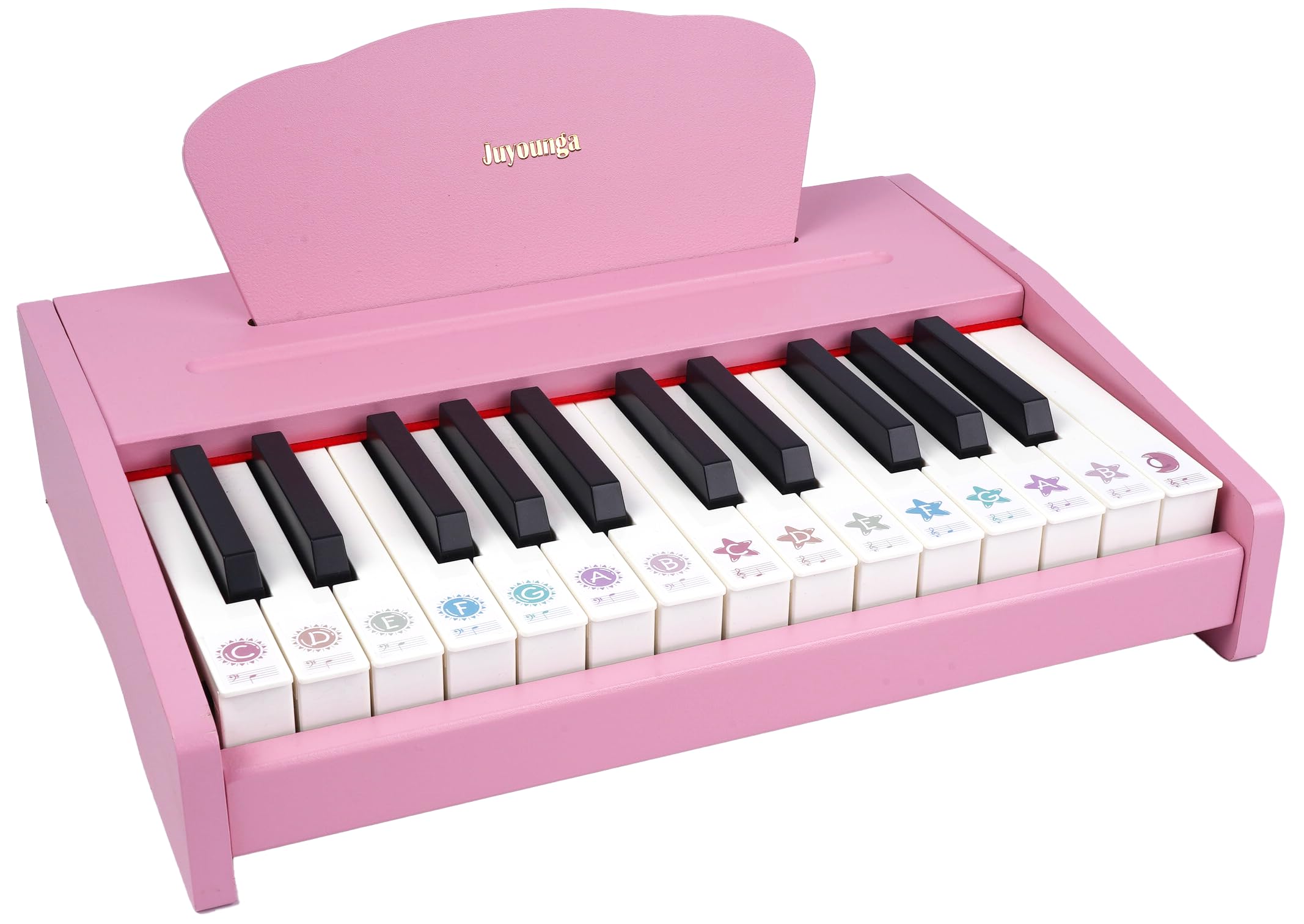 Kids Piano Keyboard Toys - 25 Keys Digital Wooden Piano for Kids, Musical Educational Instrument Educational Toy, Birthday Chirstmas Gifts for Boys Girls Children Beginner (Pink)