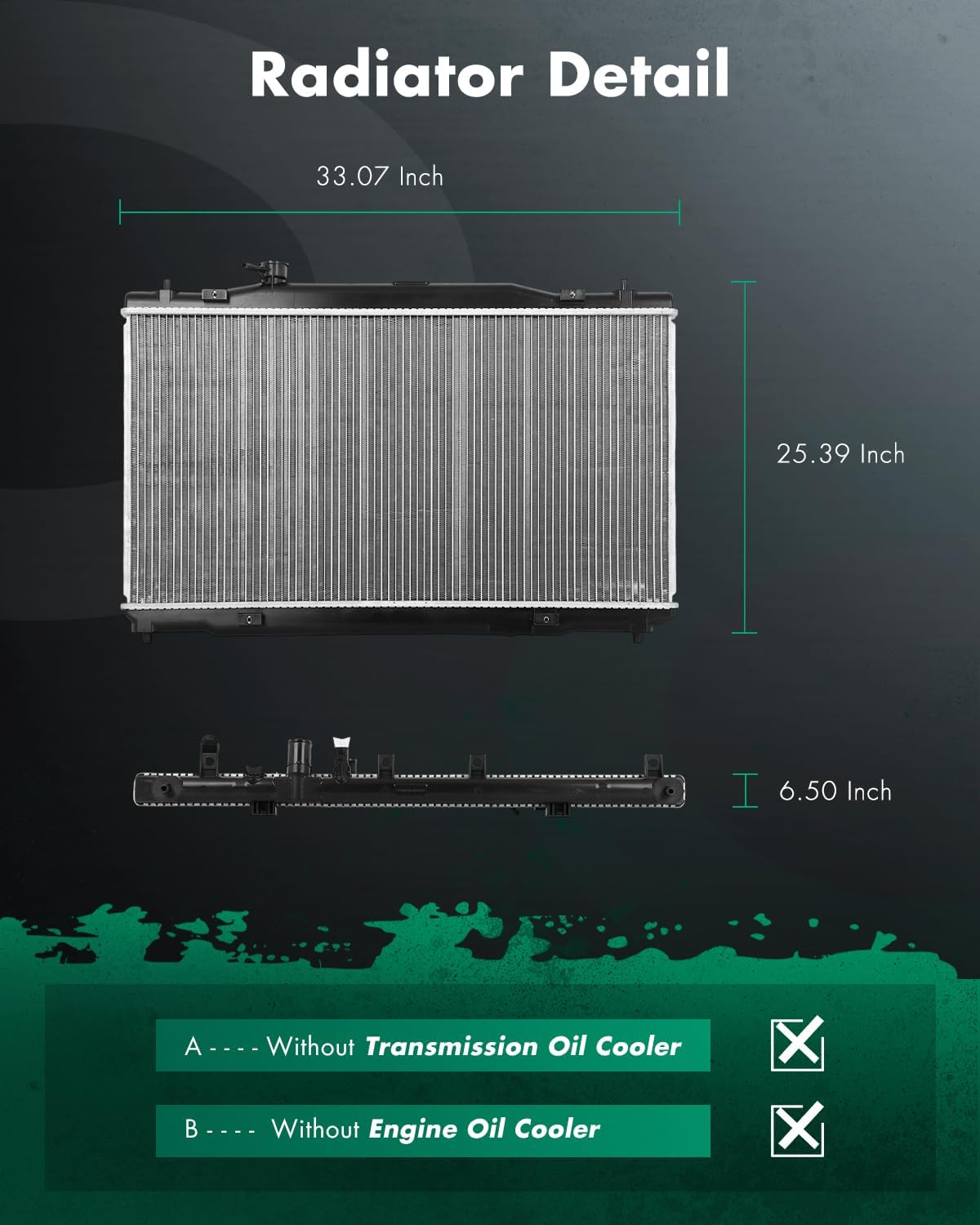 SCITOO 13674 Radiator Fit for 2018-2022 for Honda for Accord 1.5L 2018-2022 for Honda for Accord 2.0L, Car Radiator Replacement