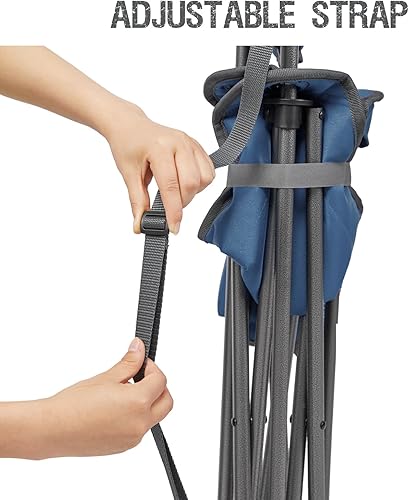 Miniatura 6 de PORTAL Taburete trípode plegable rápido extra grande con respaldo silla de camping de pesca con correa de transporte