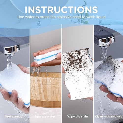 Miniatura 5 de SiliFine Paquete de 60 esponjas mágicas extra duraderas, 3 capas de densidad, almohadillas de limpieza de melamina a granel gruesas y duraderas para