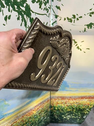 Miniatura 4 de Letrero de dirección personalizado para patio con estacas de césped, placa de metal para dirección fabricada en Estados Unidos personalizada con el