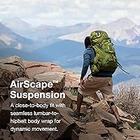 Vista 4 de Osprey Aether 65L Mochila de mochilero para hombre, color verde mostaza ajo, S/M, ajuste extendido