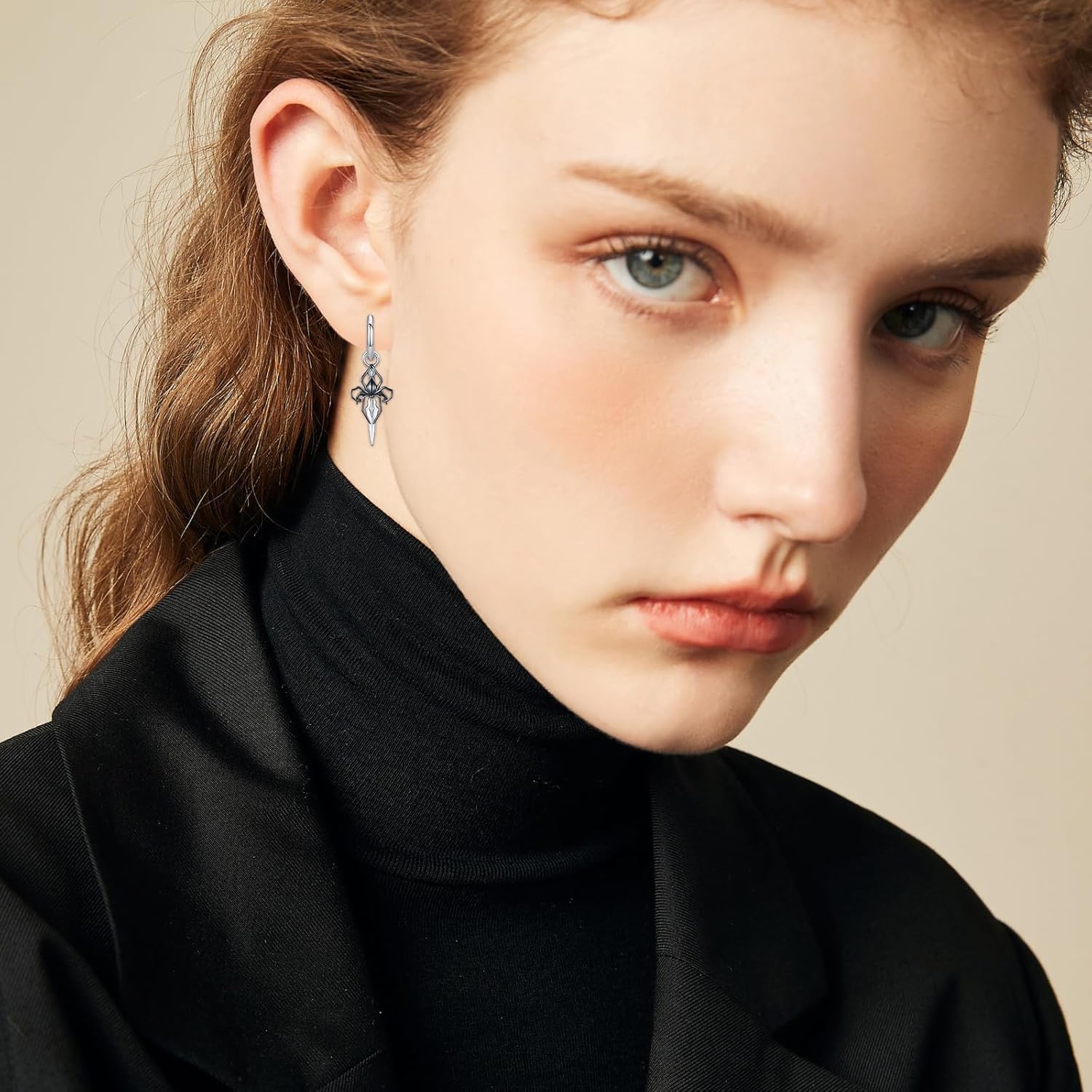 MEDWISE Spider Dagger Earrings 925 Sterling Silver Spider Drop Hoop Earrings Dagger Dangle Gothic Jewelry Gift for Women Men Christmas Gifts - Image 5