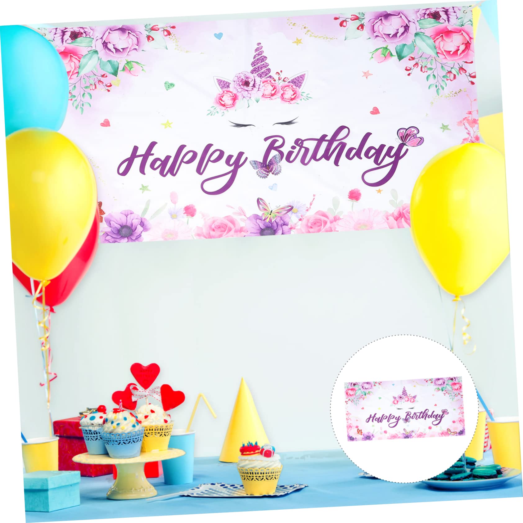 Abaodam 3 Piezas Banner De Cumpleaños Colgantes Pancarta De Decoraciones Pancarta De Feliz Cumpleaños Pancarta De Mesa Fondo Suministros De Fiesta De Cumpleaños Poliéster Chica