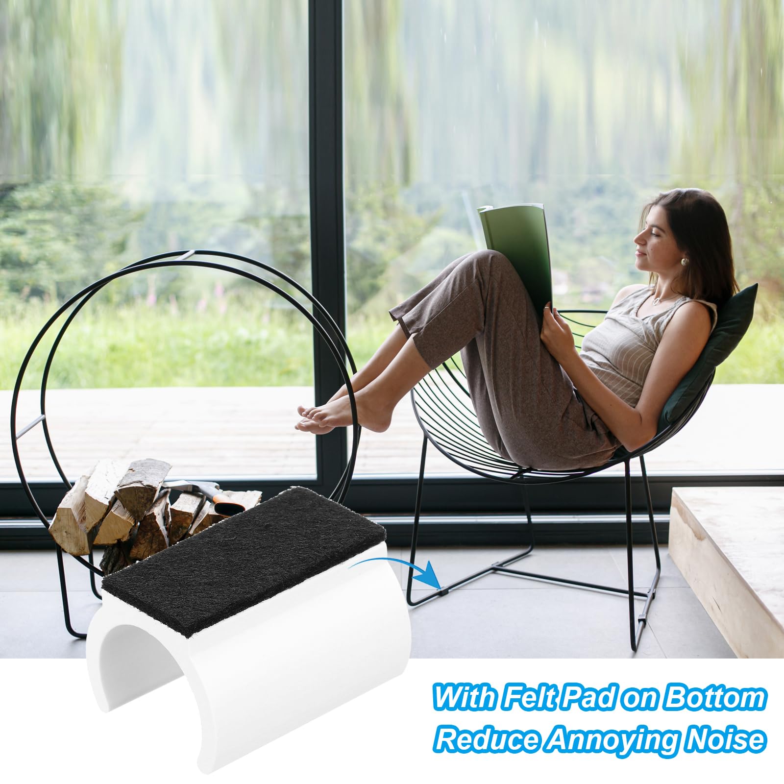 PATIKIL 8pcs Rectangle Chair Leg Cover with Felt Pad - Image 4