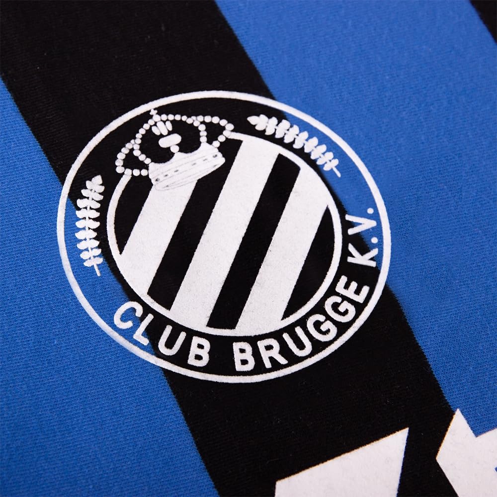 COPA - Retro Fußballtrikot Herren - Club Brugge 1981/82 - Schwarz - Blau - 100% Baumwolle
