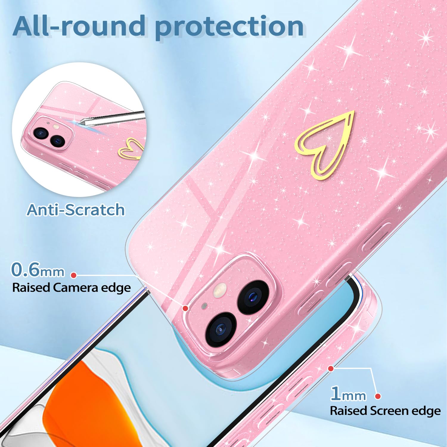 Vauki Magnetica Cover per iPhone 11 con Cordino Regolabile, [Compatibile con MagSafe] Custodia con Collana Tracolla Laccio Collo Liquido TPU Silicone Lanyard Antiurto Case, Rosa