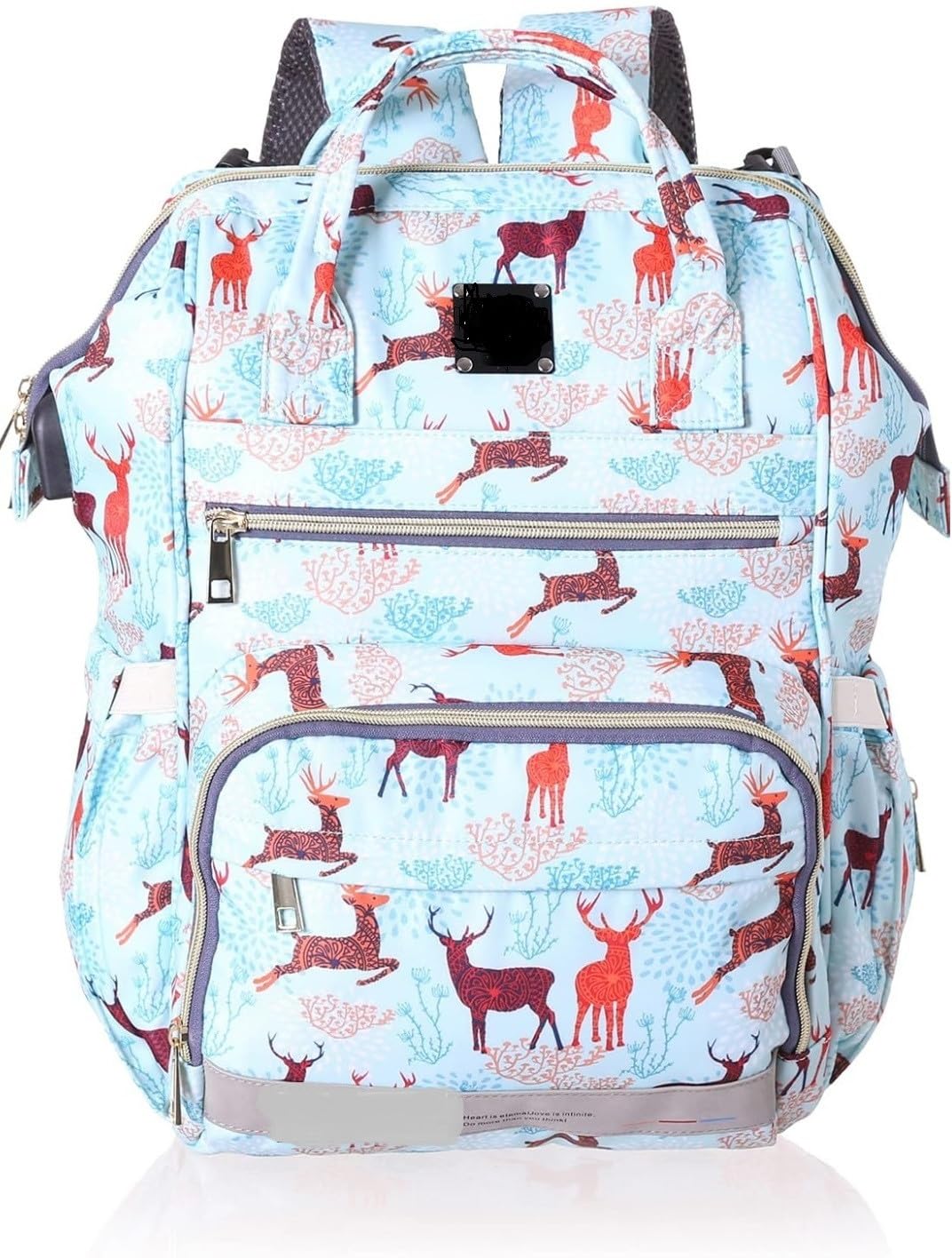 Luxury Baby Diaper Bacack - Stylish & Multifunctional Blue Fabric Diaper Bag-image-30