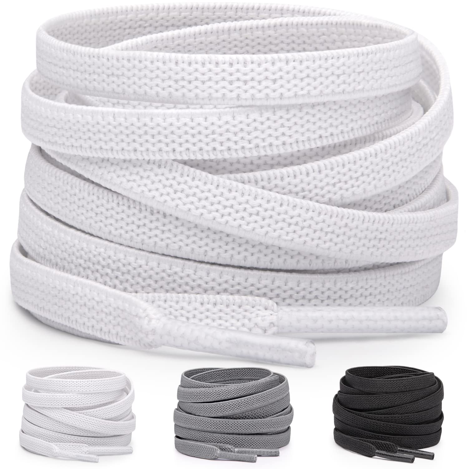 Miscly3 Pairs Flat Elastic Shoelaces – Flat Stretch Shoe Laces