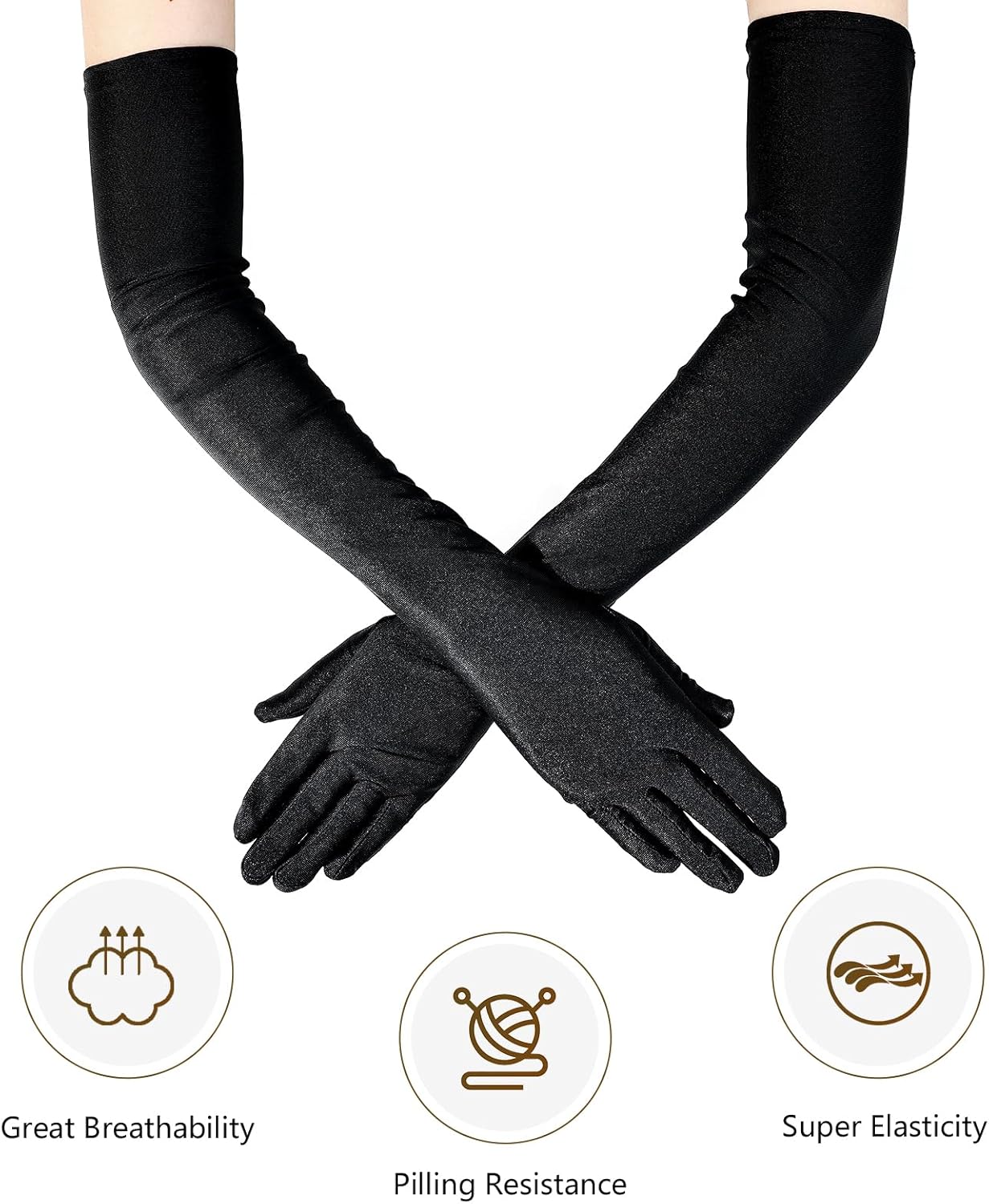 Women 1920s Flapper Set with Headband Beaded Necklaces Earrings Gloves for Vintage Wedding Costume Accessories - Image 4