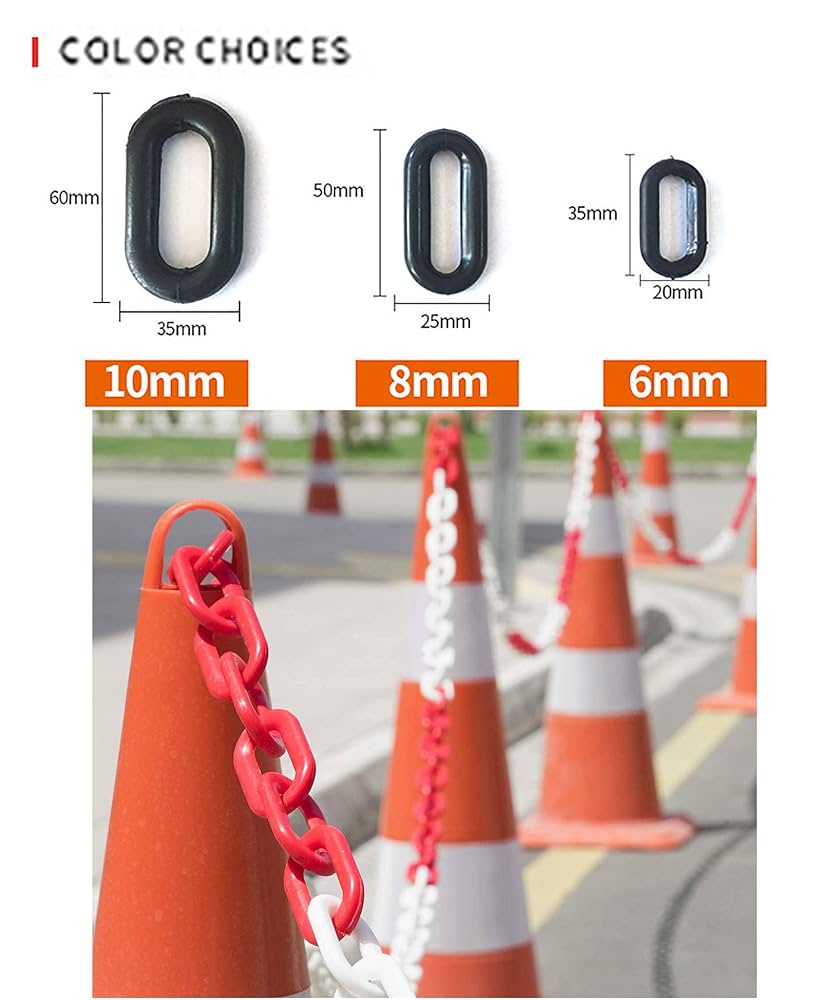 Catena Di Sicurezza Rossa E Bianca - 20 Metri, Con Ganci, Per Delimitazione Esterna - Foto 2