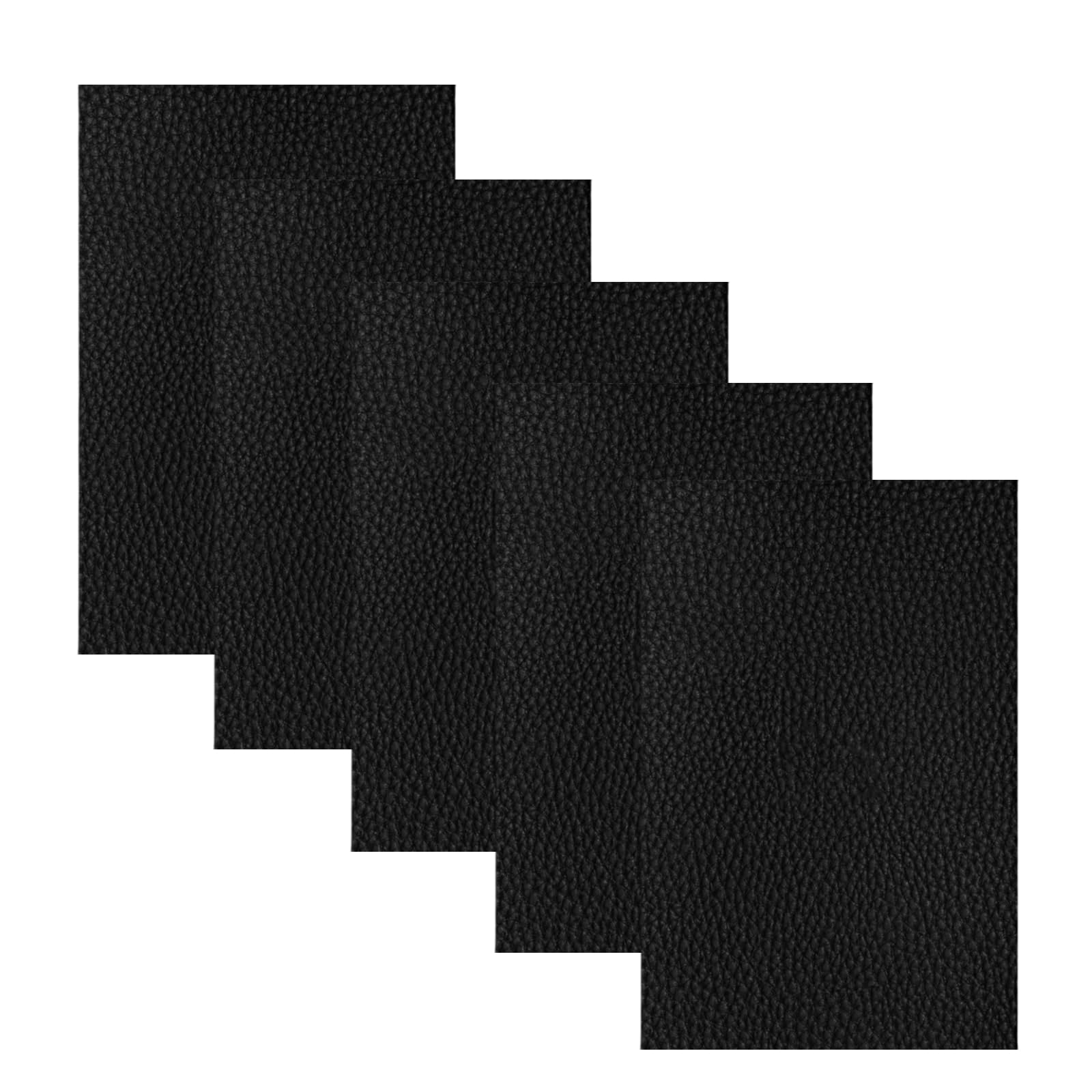 KALOLINNA レザー 補修 貼るレザー 5枚セット 合皮補修シート シールタイプ 貼るレザー ソファー補修テープ バイク シート補修 カバン補修 椅子補修 補修シート 防水 柔らかめ 接着性 耐久 シールタイプ 財布家具革補修 (ブラック*5（20*30 CM）)