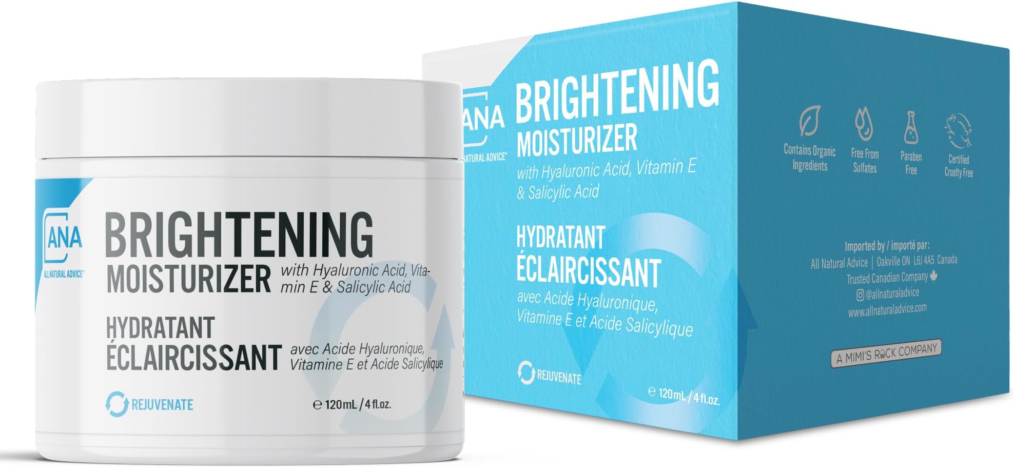 All Natural Advice Brightening CREAM with Hyaluronic & Kojic Acid | Canadian Made| Natural Skin Whitening Cream for Discoloration, Hyperpigmentation |Diminish Blemishes, Tone Skin, Reveal Radiance
