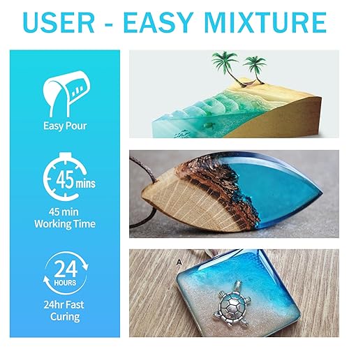 Miniatura 3 de Resina epoxi transparente, 1 galón128 onzas, kit de resina epoxi no amarillenta y sin burbujas, autonivelante, 2 partes de resina y endurecedor para