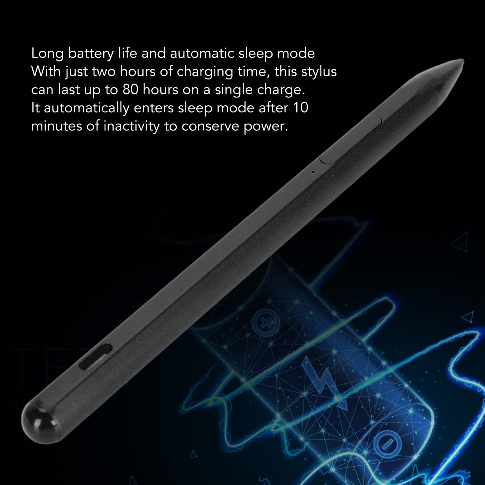 Pennino capacitivo per touch screen, 4096, sensibilità alla pressione, penna stilo per laptop, con 3 pennini di ricambio, penna ricaricabile MPP 2.0 Tilt Active Pen (nero)