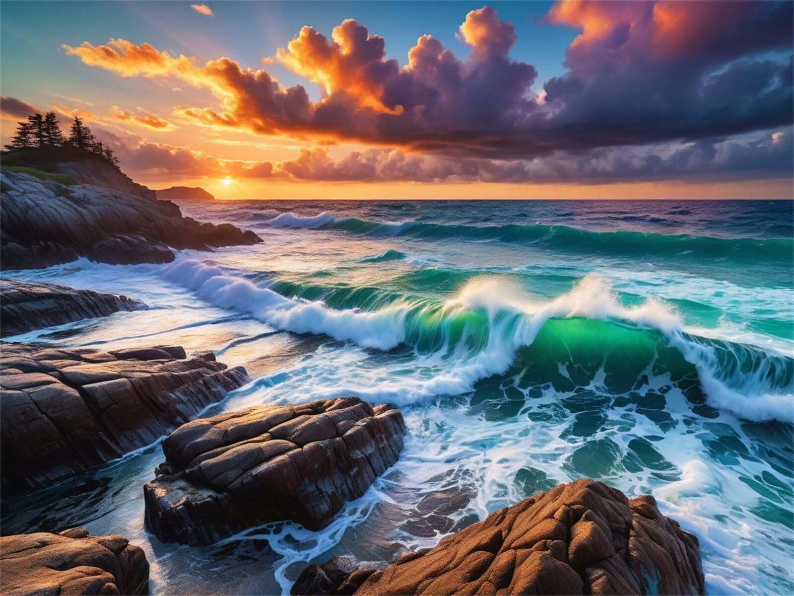 Puzzle 2000 pezzi per Adulti Rocce delle onde, 100x70cm Puzzle Impossibile e Difficili, Puzzles Decorativo per Soggiorno e Camera, Idea Regalo per Amanti dei Puzzle