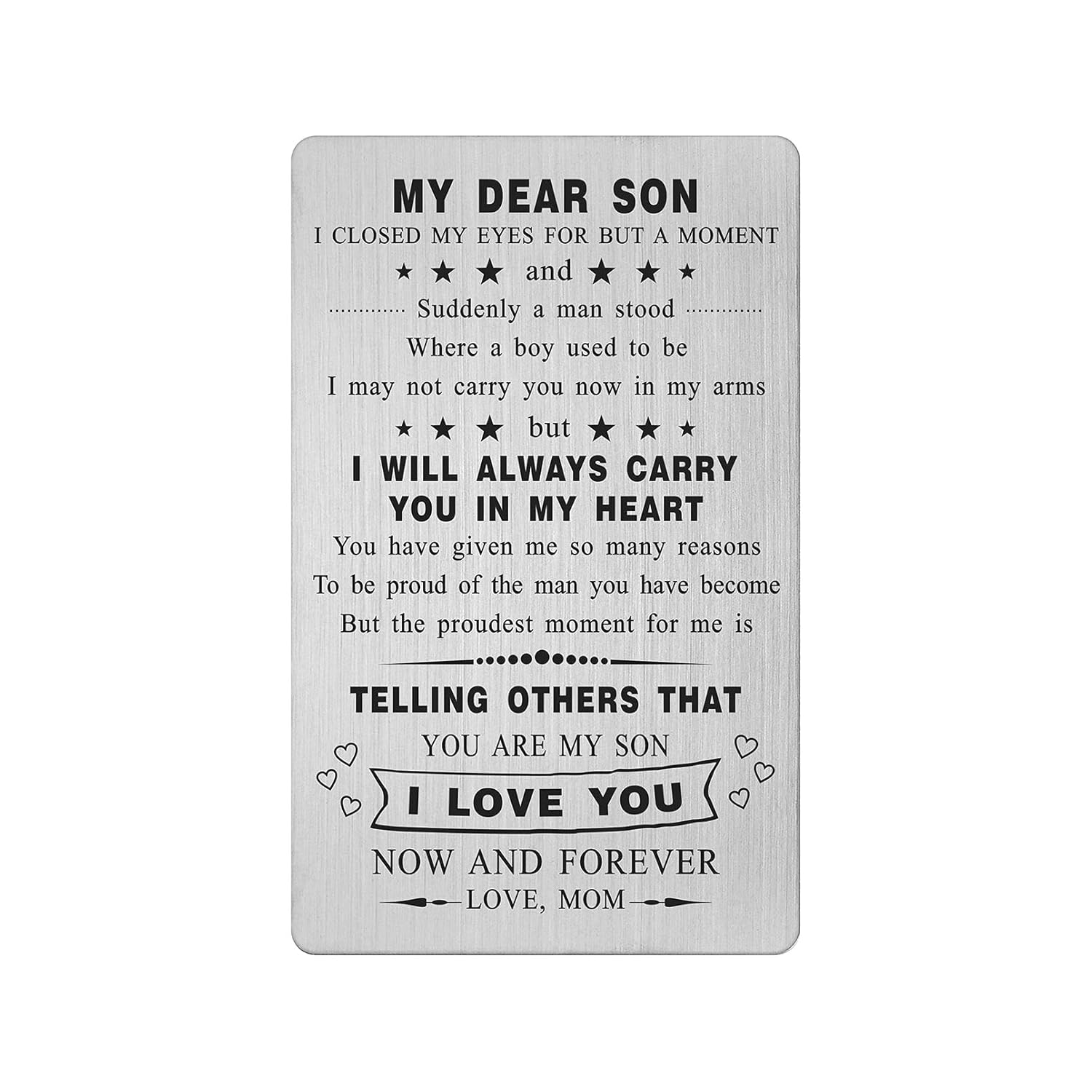 Yobent to My Son Card Gifts from Mom, Birthday Card for Adult Men Teen Boys, Proud of Son Gift Ideas for Bday Christmas