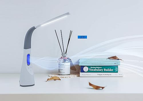 Miniatura 2 de Artiva USA Lámpara de escritorio LED ajustable Oxford con ventilador sin aspas y cargador USB