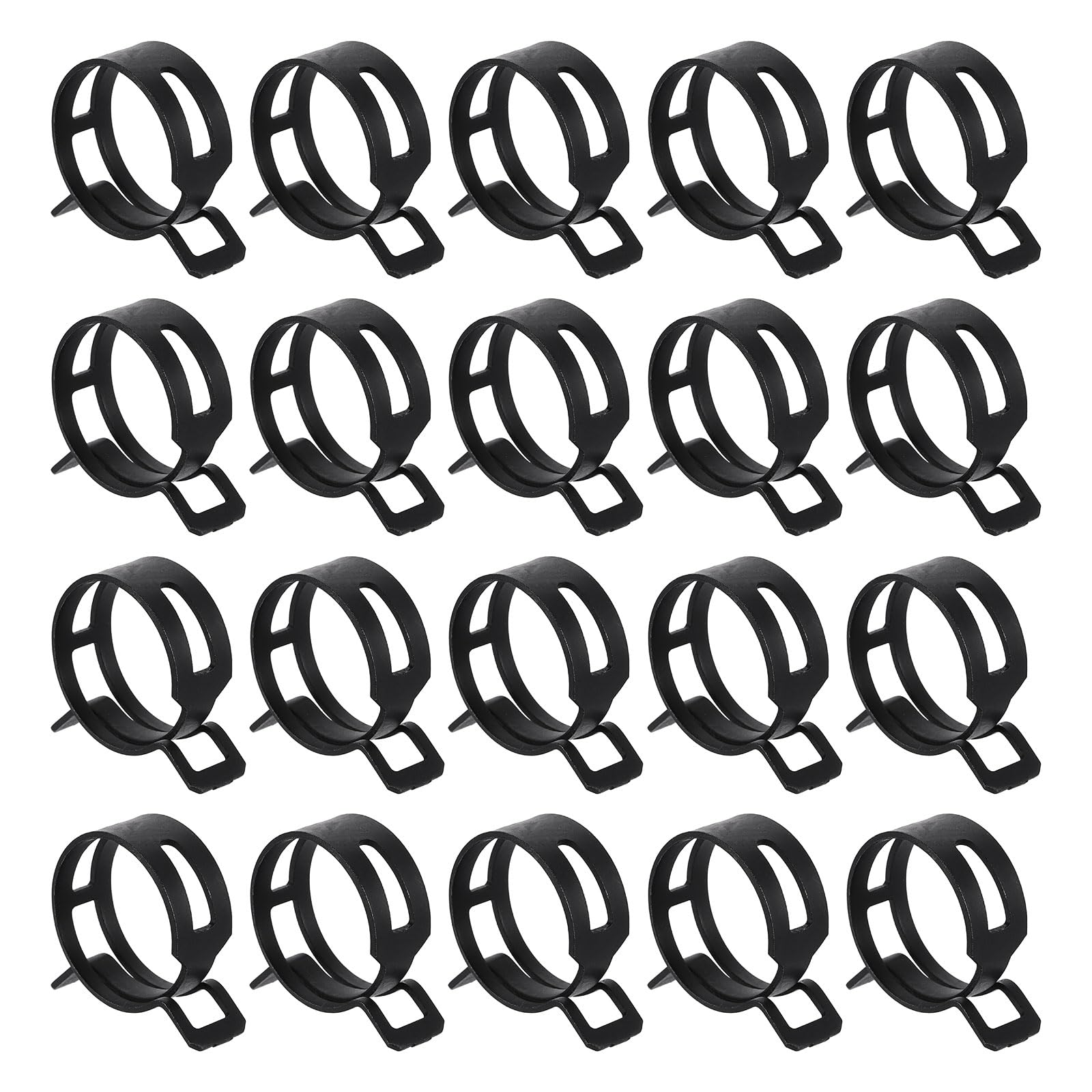 sourcing map 20pcs Spring Band Type Hose Clamps 32mm Fuel Line Hose Spring Clip Silicone Vacuum Hose Pipe Clamp Low Pressure Tube Clip Fastener, Black